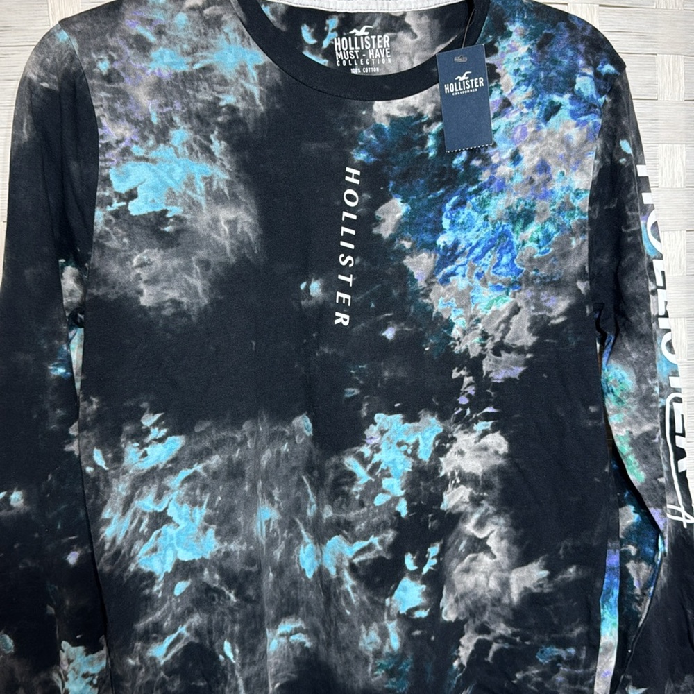 Hollister Must - Have Collection Blue Tie Dye Long Sleeve Size XS - Picture 2 of 7